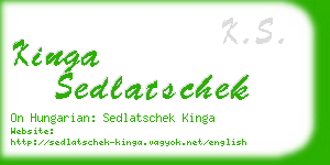 kinga sedlatschek business card